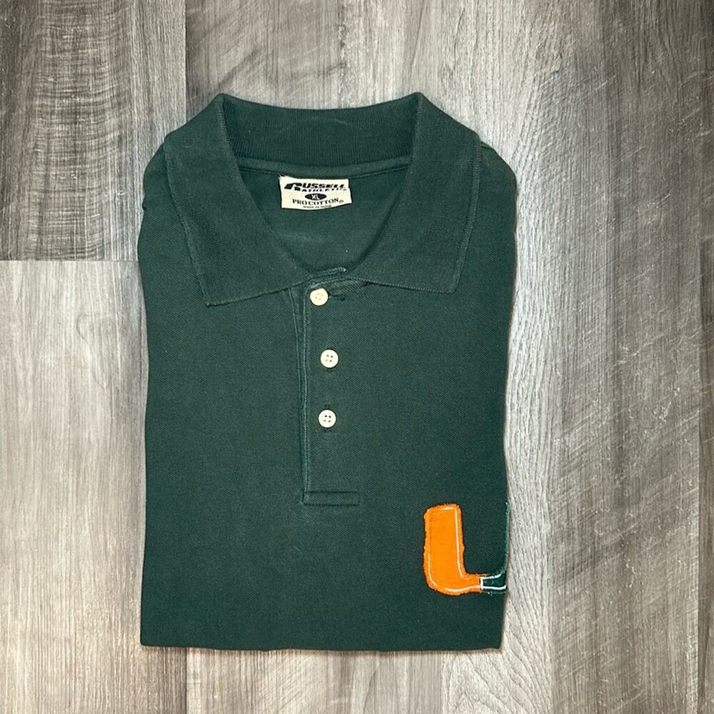Miami Hurricanes Russell Athletic Pro Cotton Vintage Polo - XL